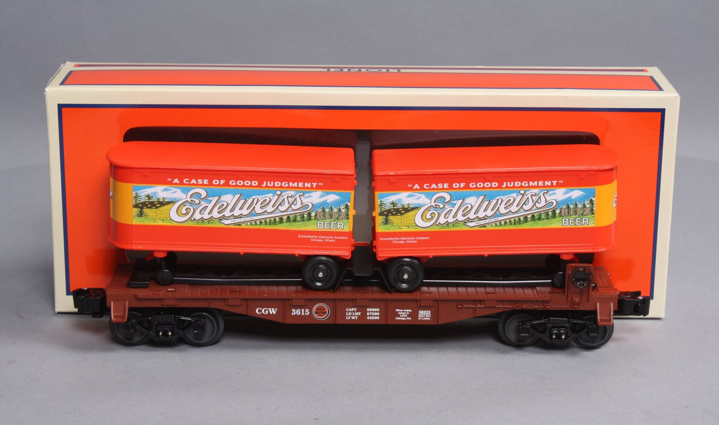 Lionel 6-58223 O Gauge LOTS 2015 Convention Flatcar w/Trailers LN/Box