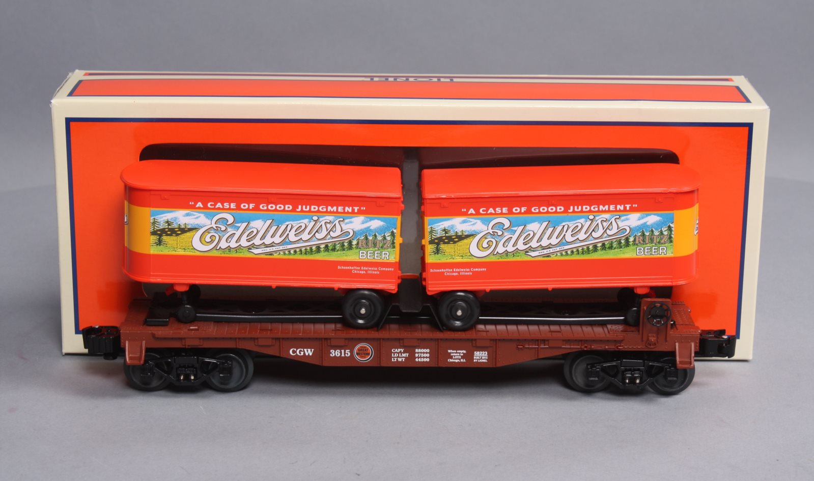 Lionel 6-58223 O Gauge LOTS 2015 Convention Flatcar w/Trailers LN/Box