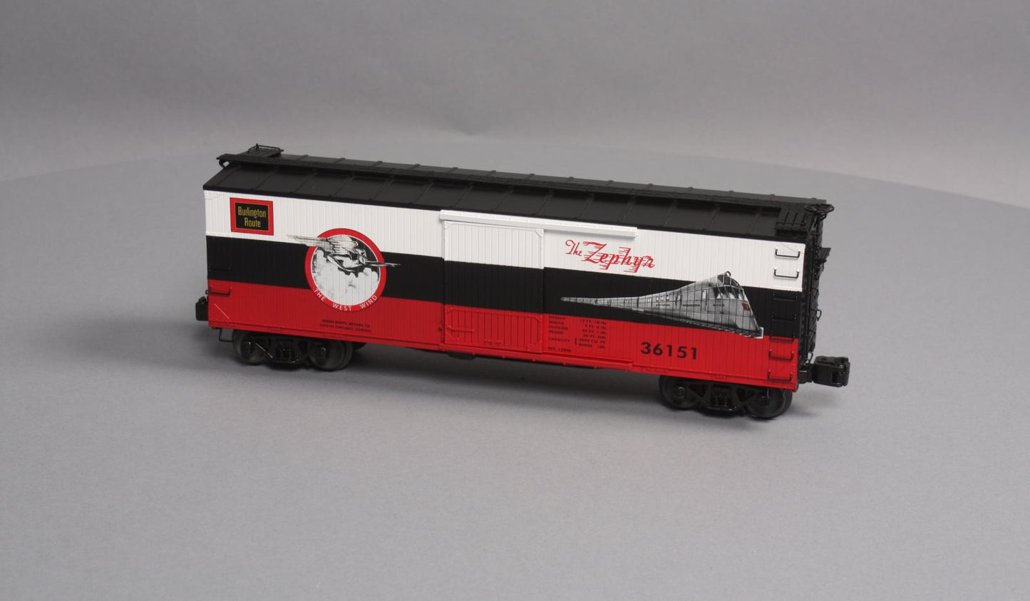 Lionel 6-58228 O Gauge Burlington Zephyr LOTS 2015 Double-Sheathed Boxcar #36151 LN/Box