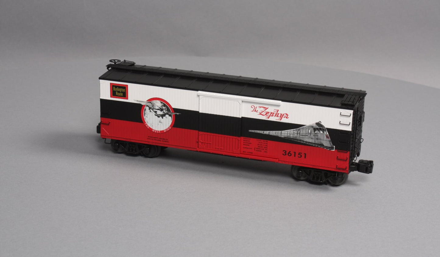 Lionel 6-58228 O Gauge Burlington Zephyr LOTS 2015 Double-Sheathed Boxcar #36151 LN/Box