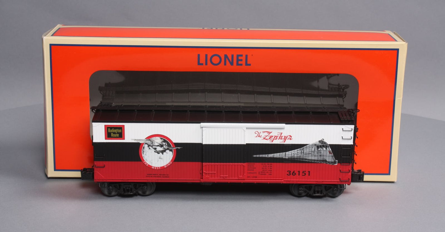 Lionel 6-58228 O Gauge Burlington Zephyr LOTS 2015 Double-Sheathed Boxcar #36151 LN/Box