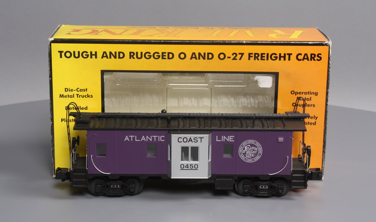 MTH 30-7783 Atlantic Coast Line Bay Window Illuminated Caboose #0450 LN/Box