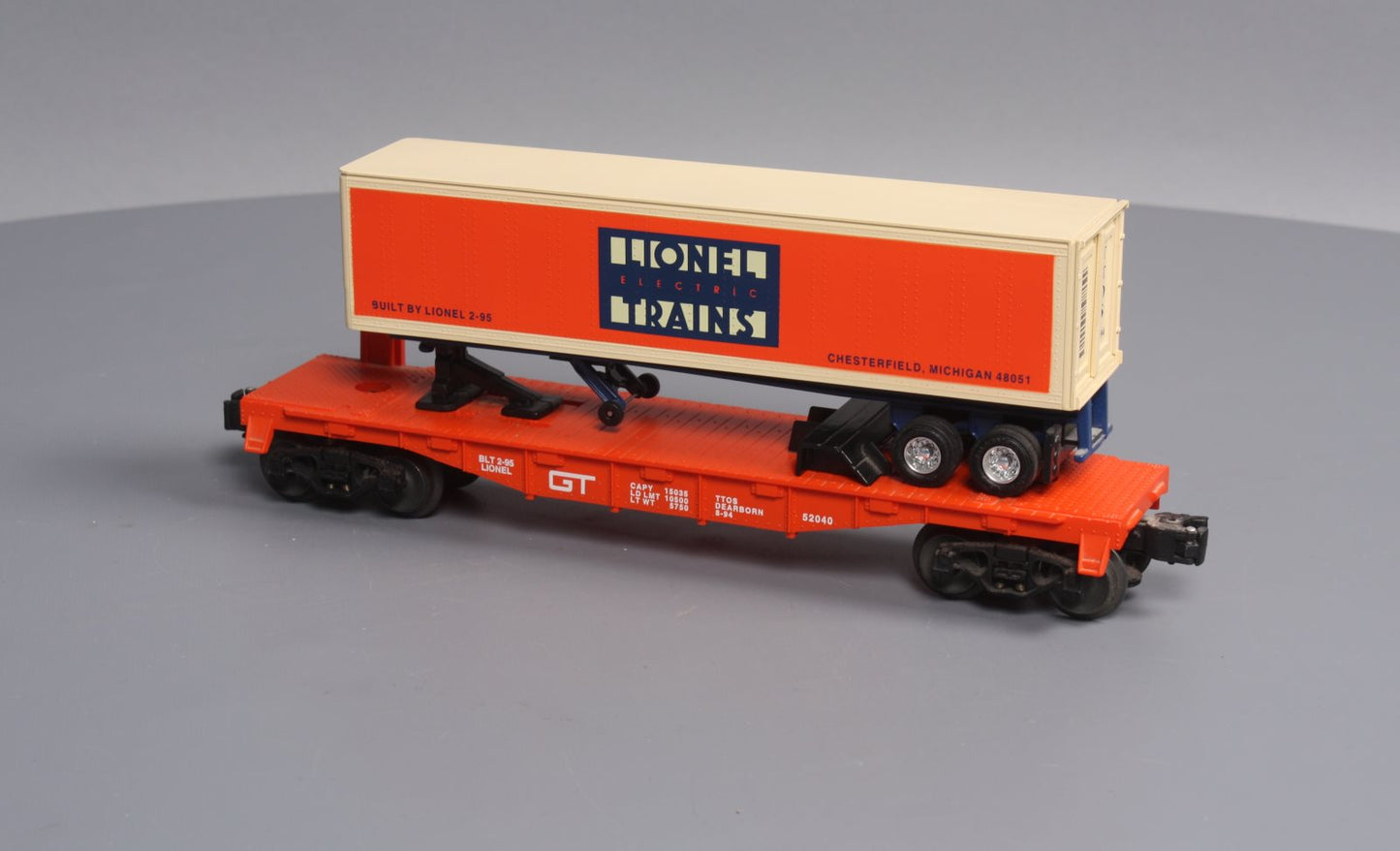 Lionel 6-52040 O Gauge GT TTOS Flatcar w/ Trailer LN/Box