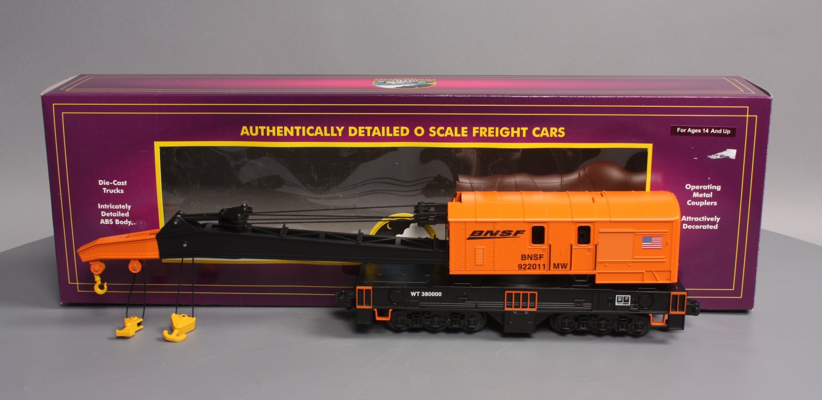 MTH 20-98908 O Gauge BNSF Crane Car #922011 LN/Box