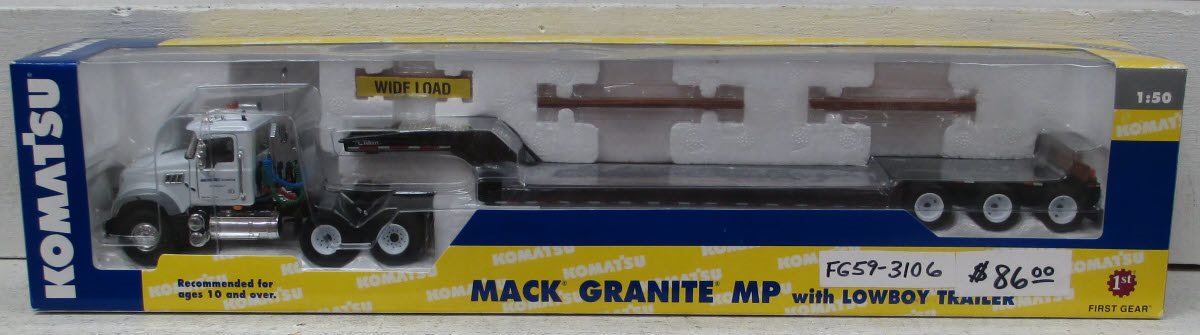 First Gear 59-3106 1:50 Komatsu-Mack with Tri-Axle Lowboy NIB