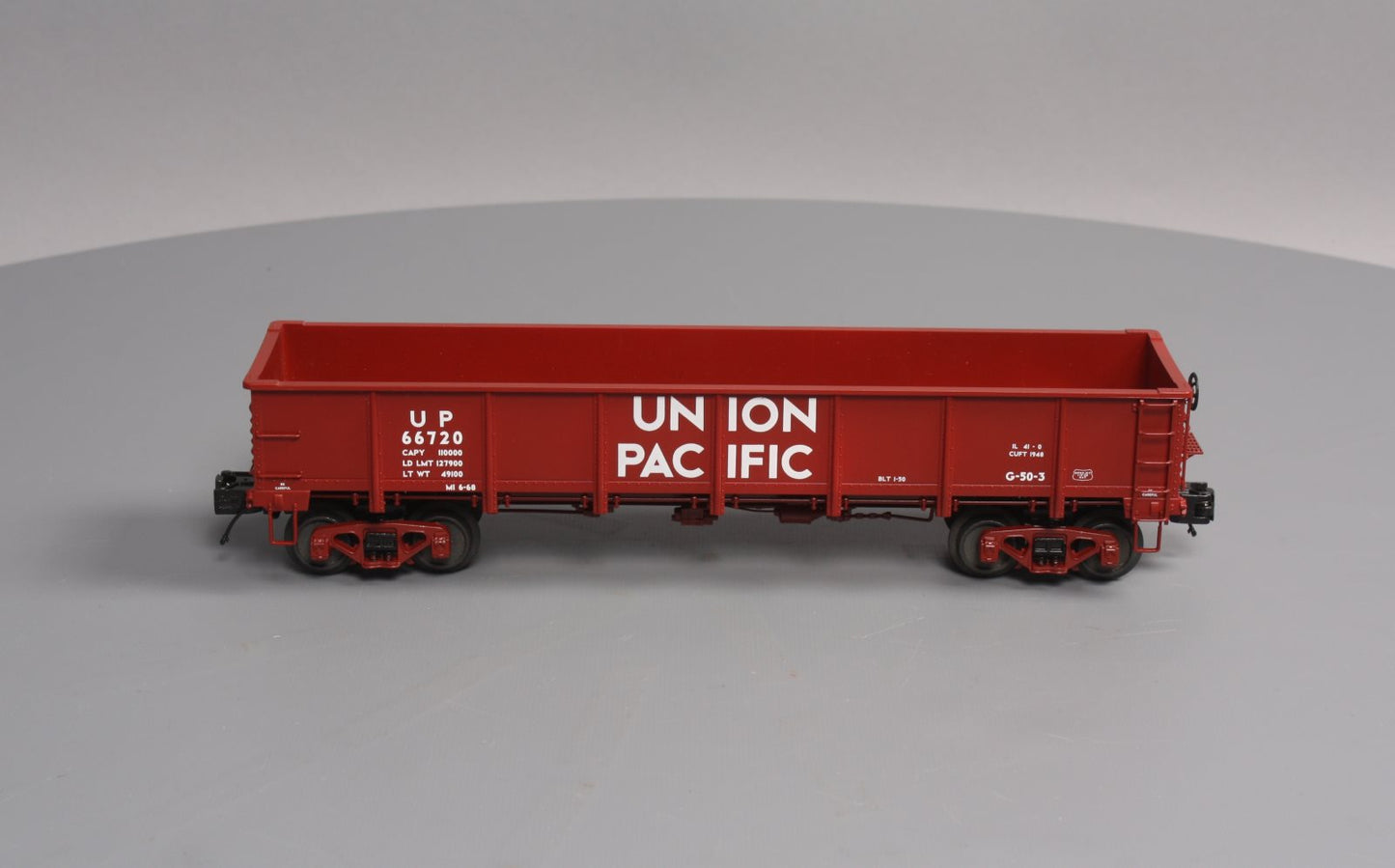 MTH 20-98098 O Gauge Union Pacific 55-Ton All Steel Drop-Bottom Gondola #66720