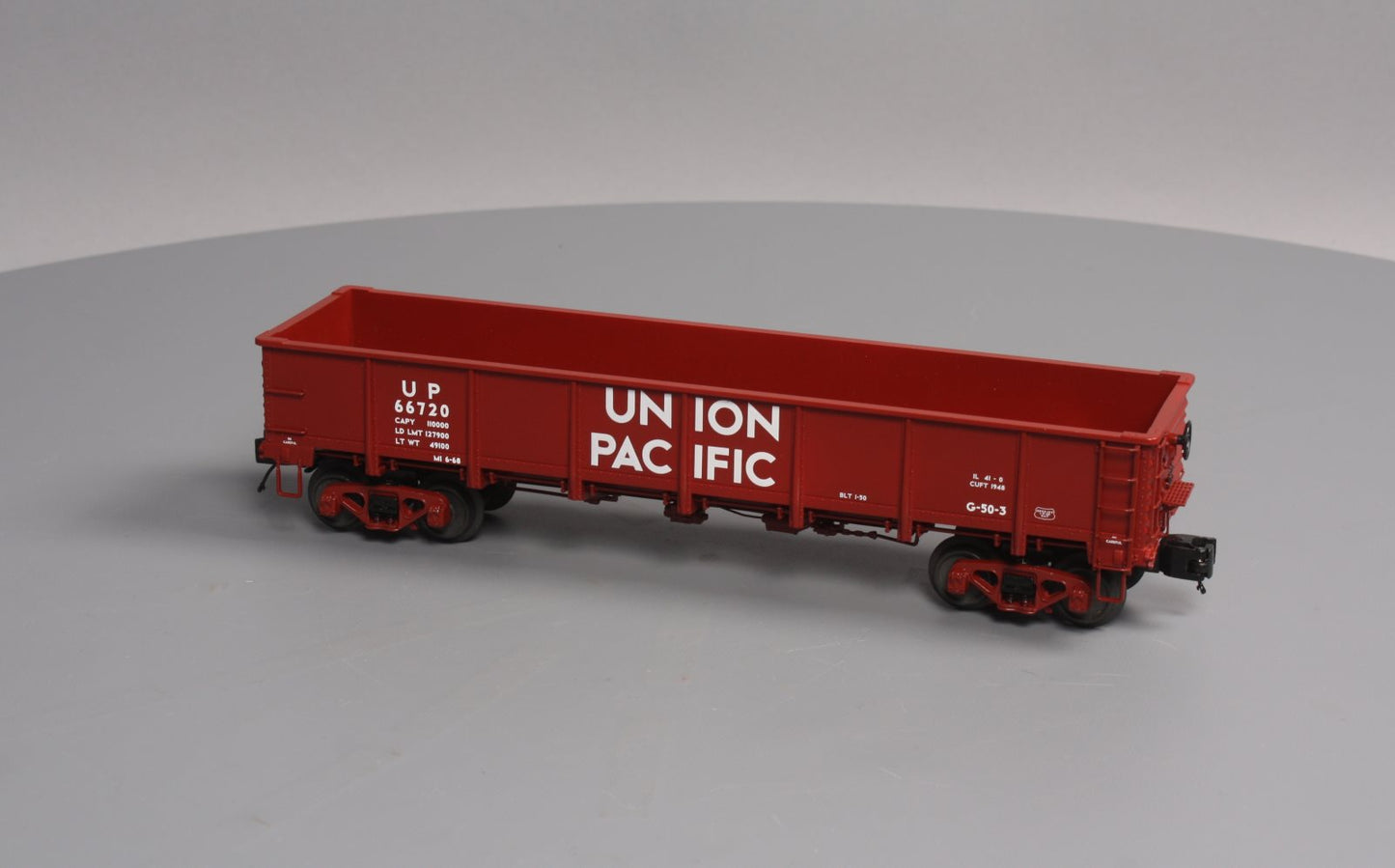 MTH 20-98098 O Gauge Union Pacific 55-Ton All Steel Drop-Bottom Gondola #66720