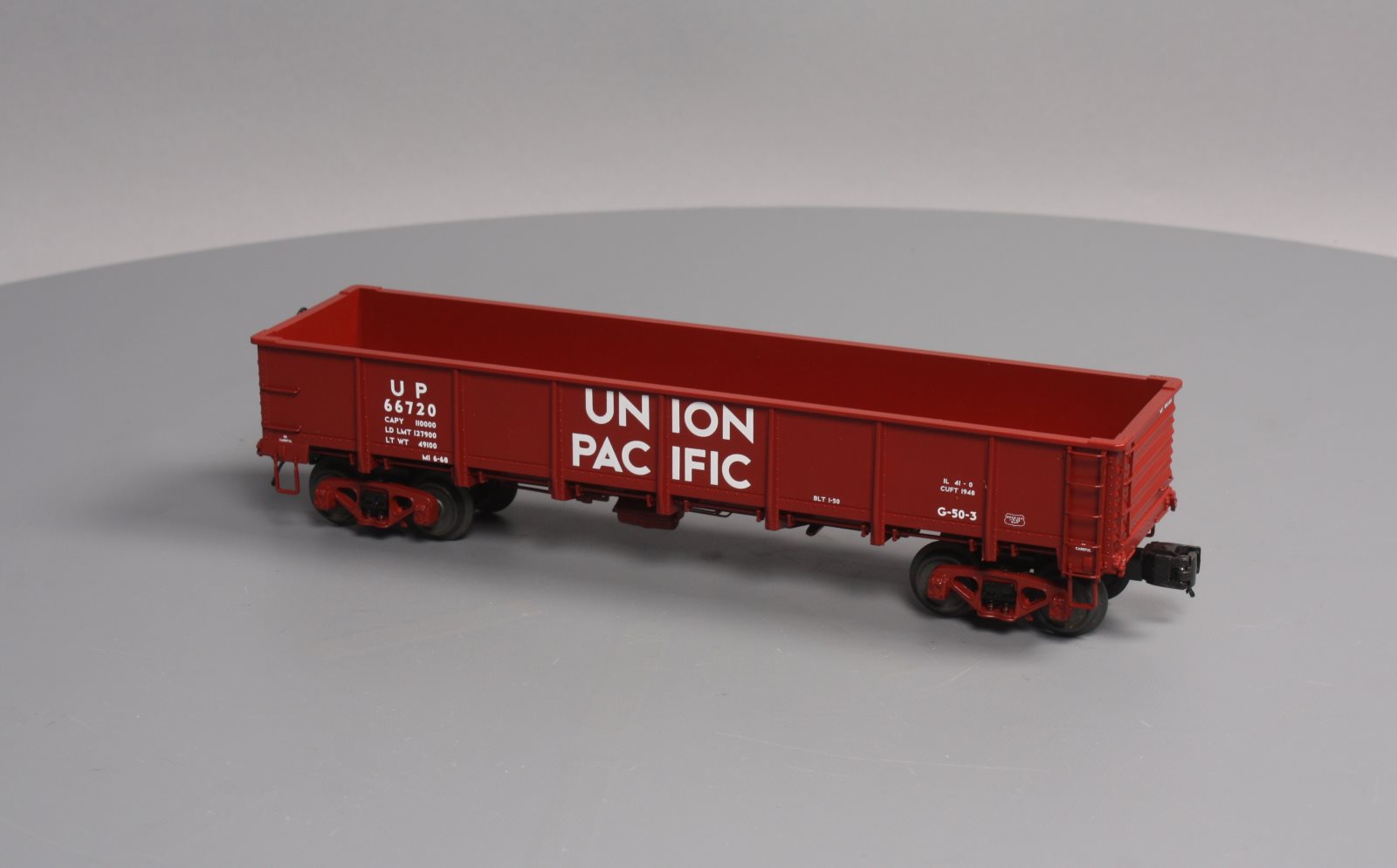 MTH 20-98098 O Gauge Union Pacific 55-Ton All Steel Drop-Bottom Gondola #66720