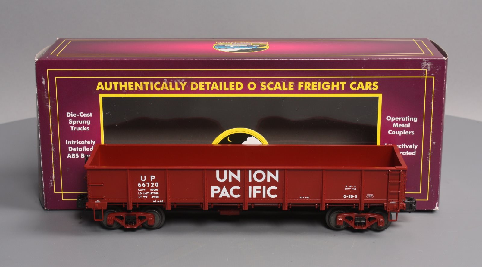 MTH 20-98098 O Gauge Union Pacific 55-Ton All Steel Drop-Bottom Gondola #66720