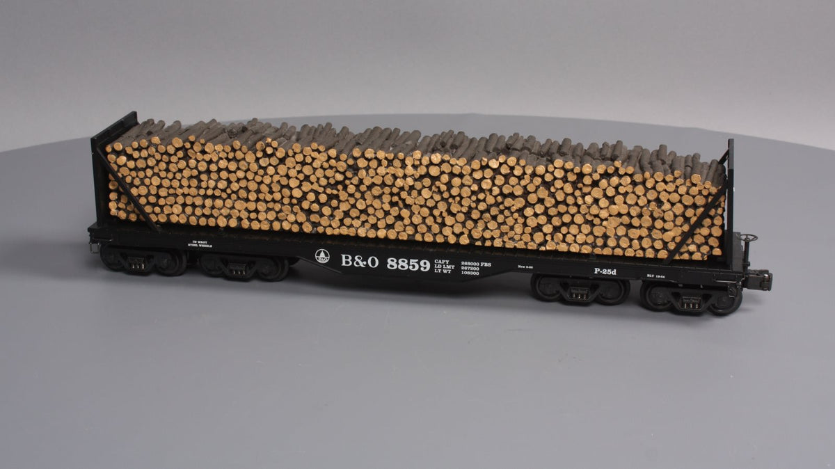 K-Line K693-1091 O Gauge Baltimore & Ohio Flatcar wi/Pulpwood Load LN/Box
