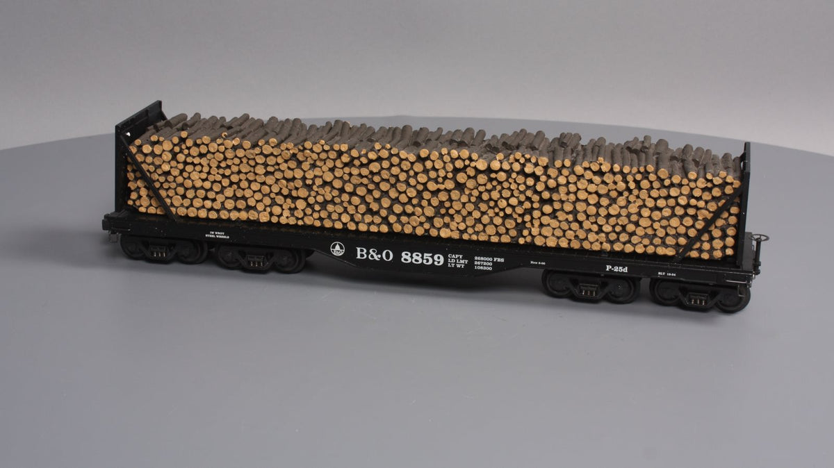 K-Line K693-1091 O Gauge Baltimore & Ohio Flatcar wi/Pulpwood Load LN/Box