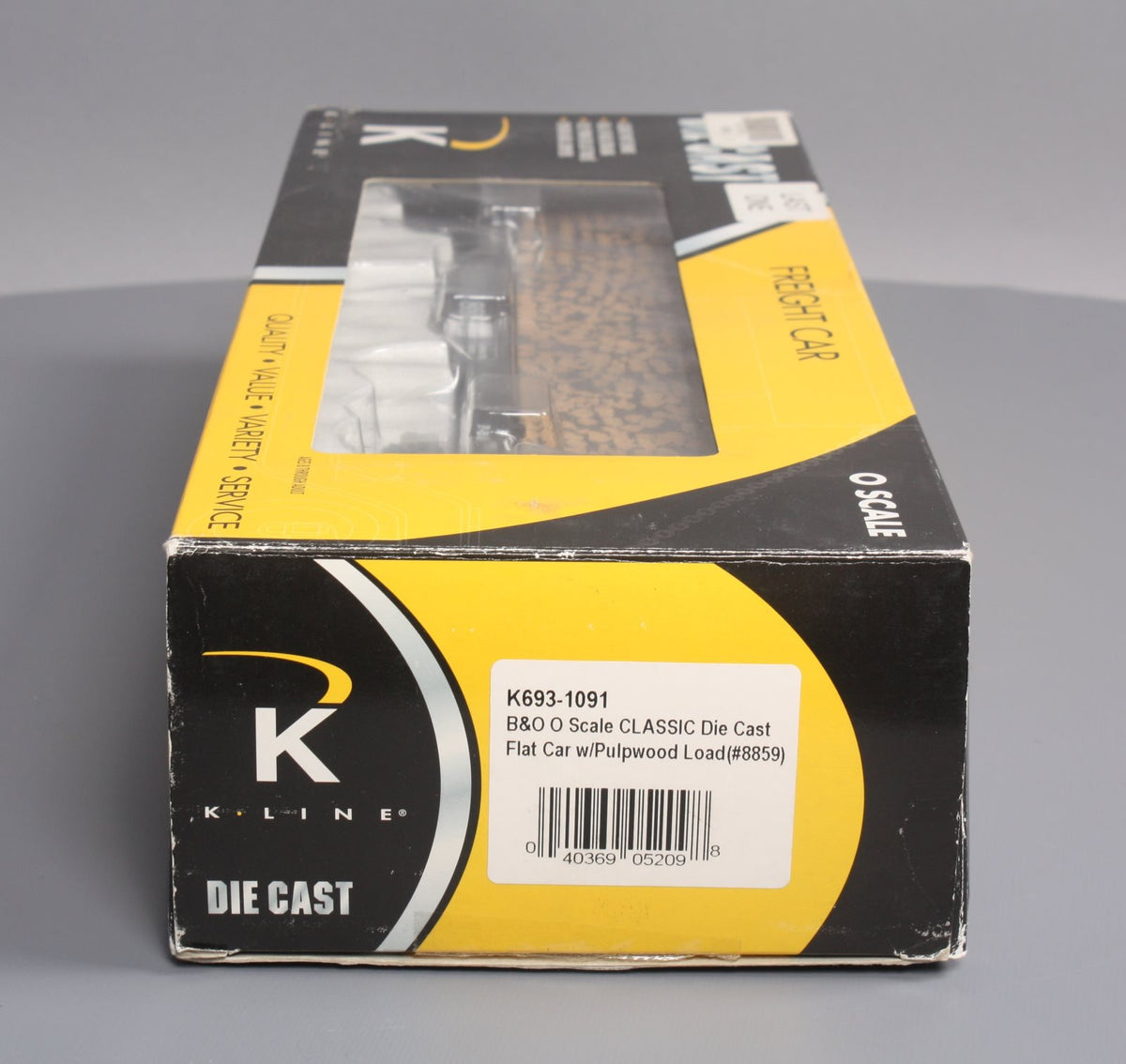 K-Line K693-1091 O Gauge Baltimore & Ohio Flatcar wi/Pulpwood Load LN/Box