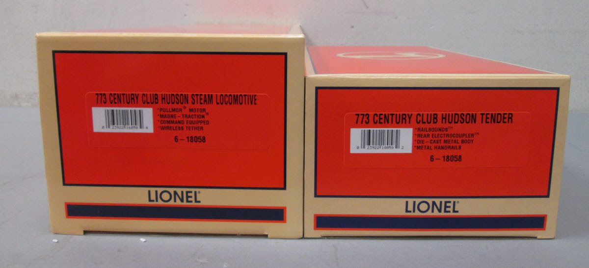 Lionel 6-18058 O CC 4-6-4 Hudson Steam Locomotive & Tender #773 w/Display Case MT/Box