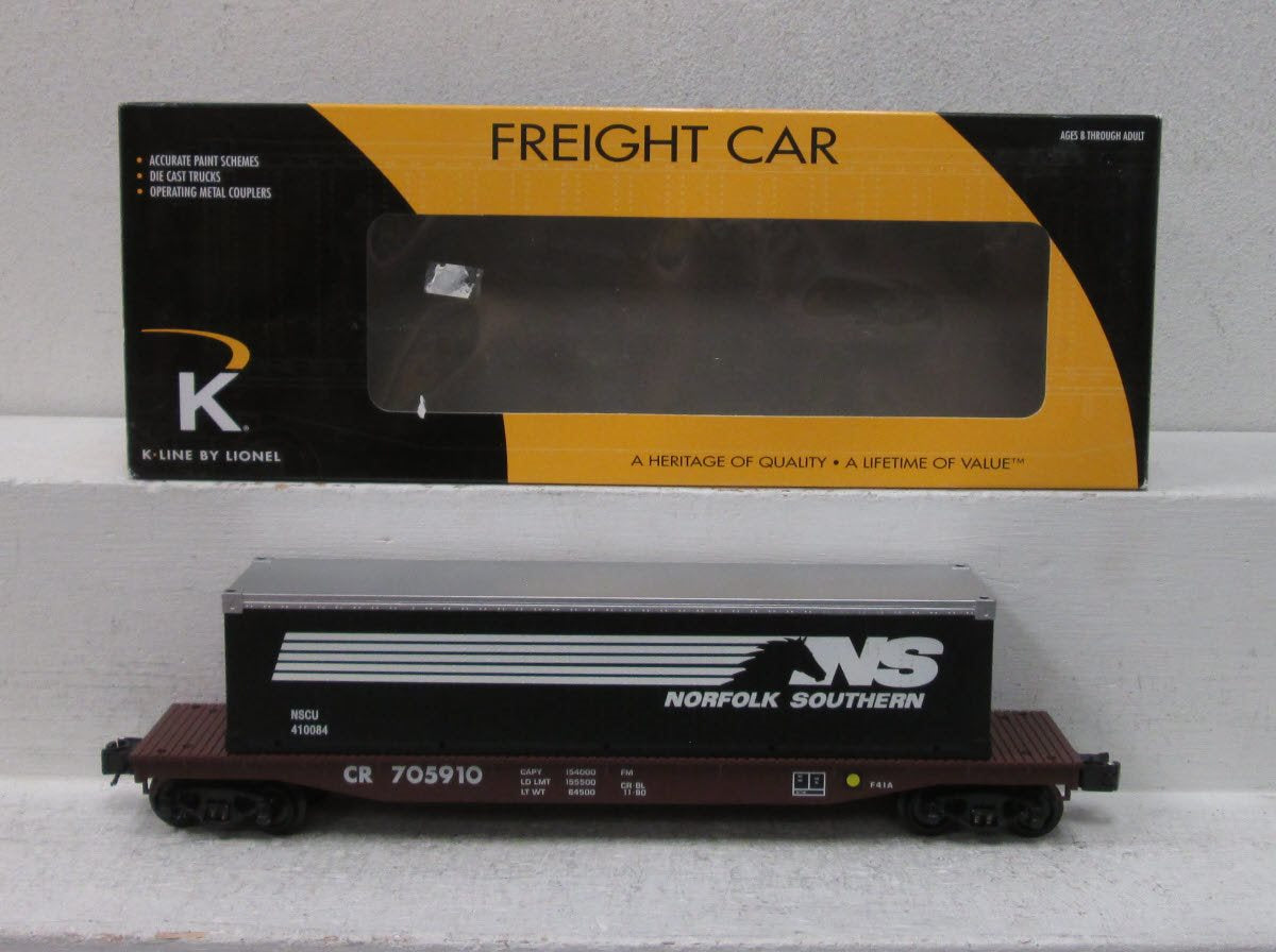 K-Line 6-22161 O Gauge Norfolk Southern Flat Car w/ Load #705910 LN/Box