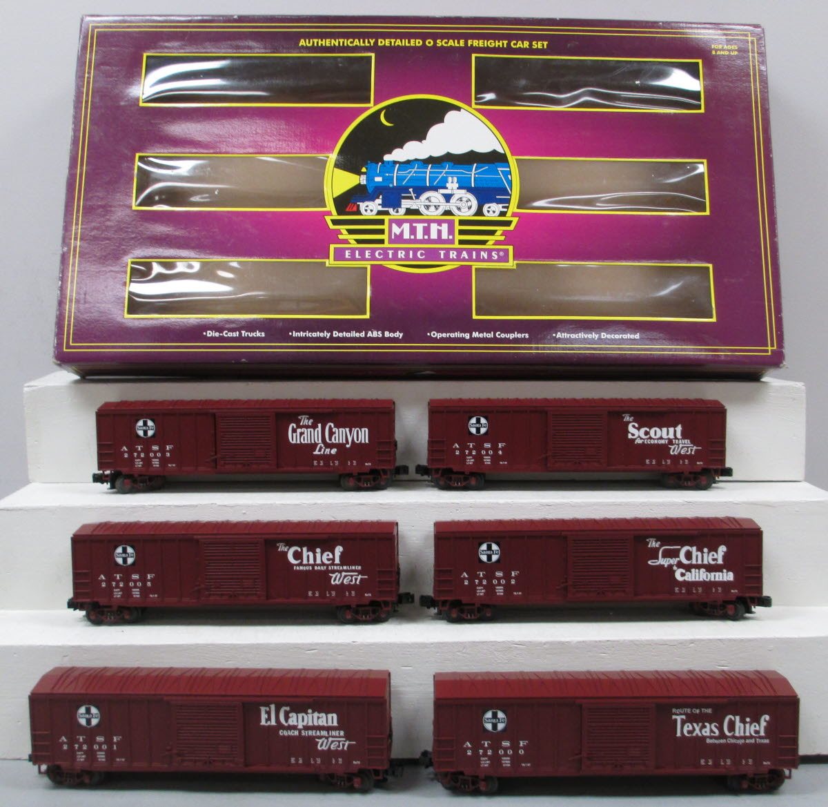 MTH 20-90055 O Santa Fe Premier 50' Box Car Set (Set of 6) LN/Box