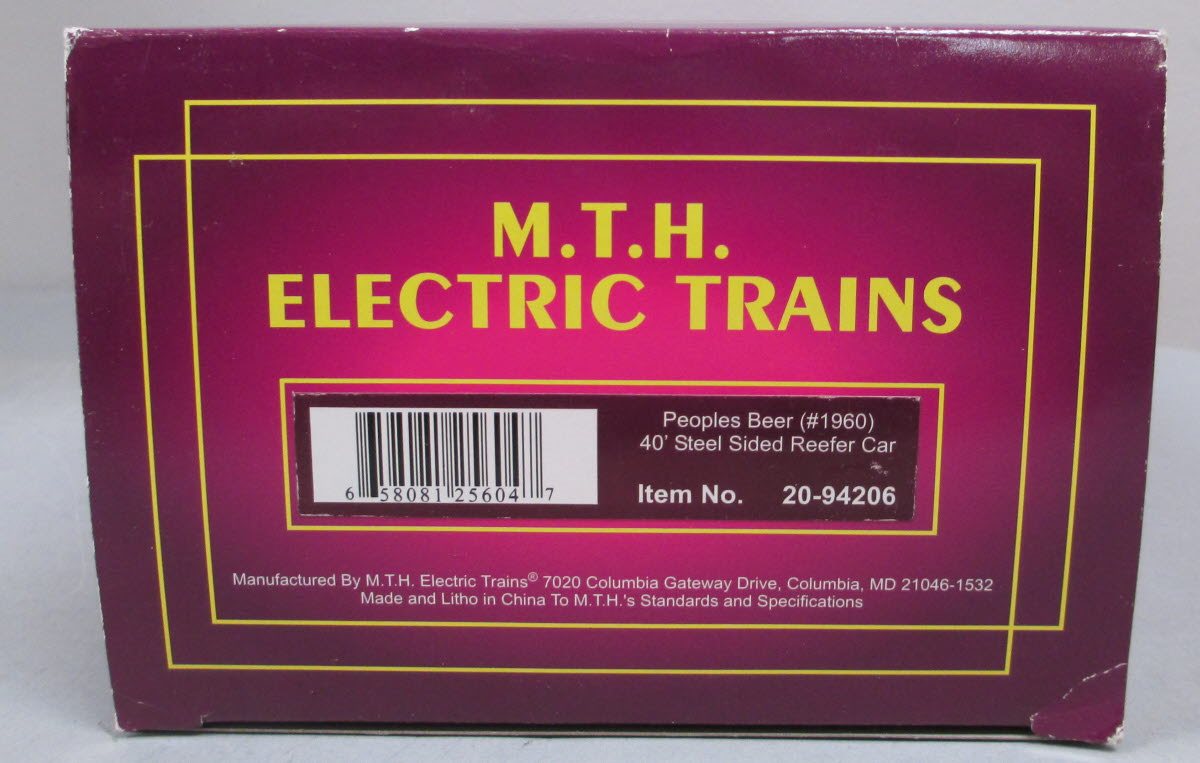MTH 20-94206 Peoples Beer 40' Steel Sided Reefer EX/Box