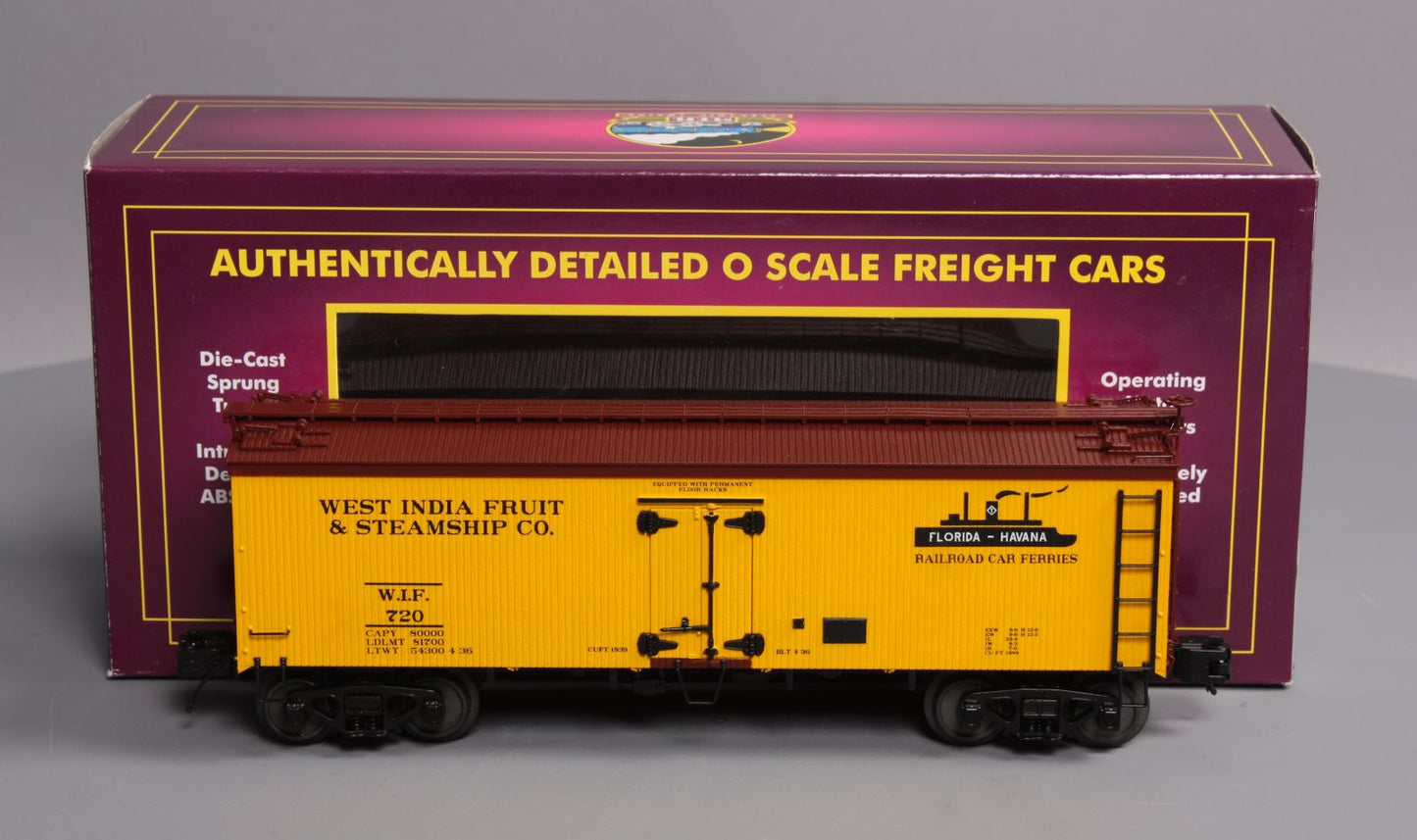 MTH 20-94359 West India Fruit & Steamship 36" Woodside Reefer #720 LN/Box
