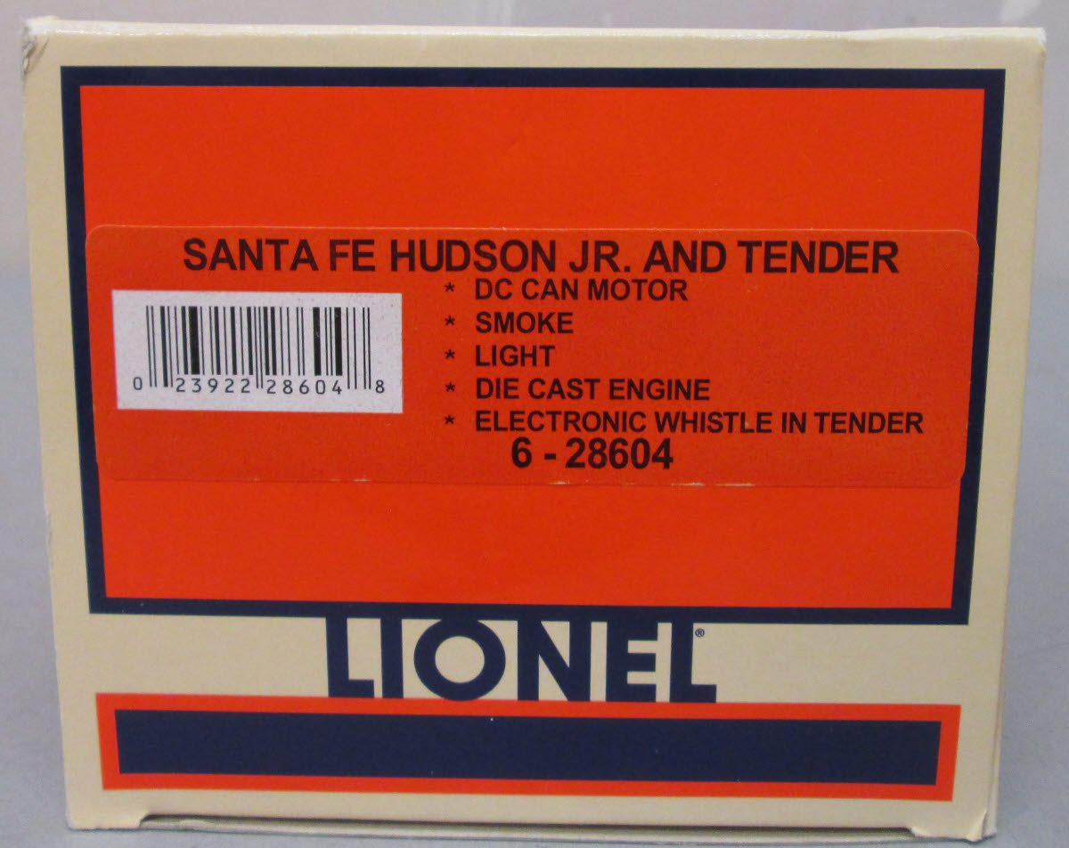 Lionel 6-28604 Santa Fe Hudson Jr. Steam Locomotive & Tender #3458 LN/Box