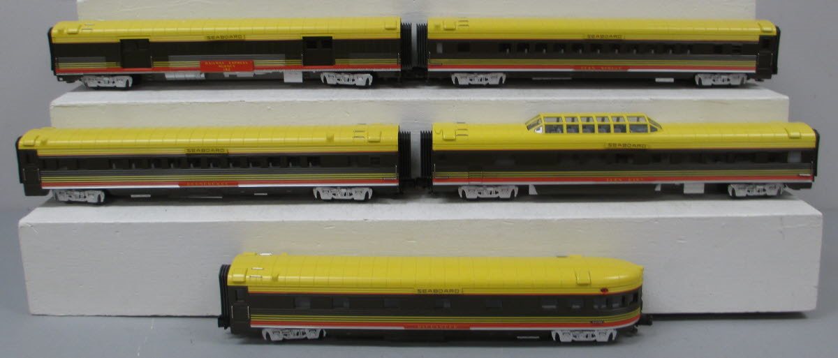 MTH 20-6515 O Gauge Seaboard 70' ABS Streamlined Passenger 5-Car Set LN/Box