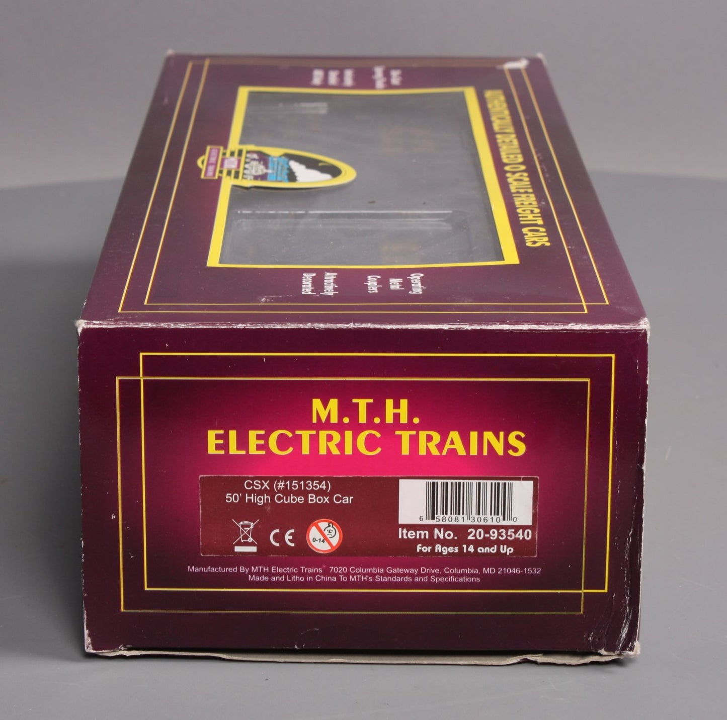MTH 20-93540 O CSX 50' Hi-Cube Boxcar #151354