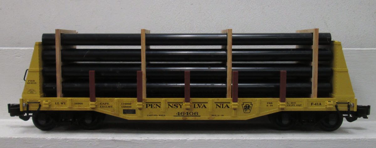 Aristo-Craft 46406 G Pennsylvania MOW Bulkhead Flat Car - Plastic Wheels LN/Box