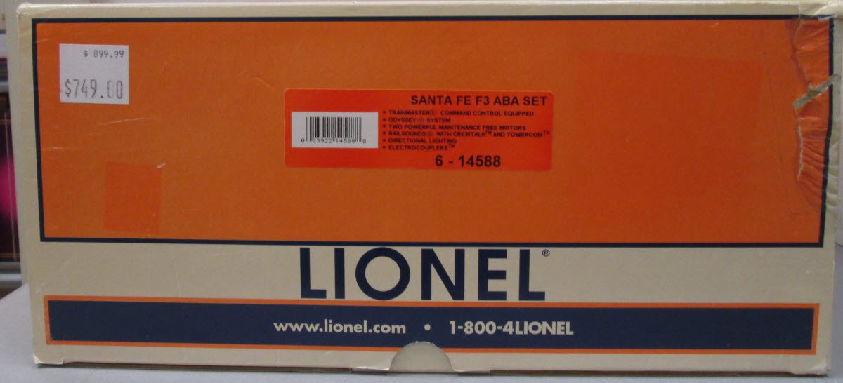 Lionel 6-14588 O Santa Fe F3 ABA Diesel Locomotive Set LN/Box