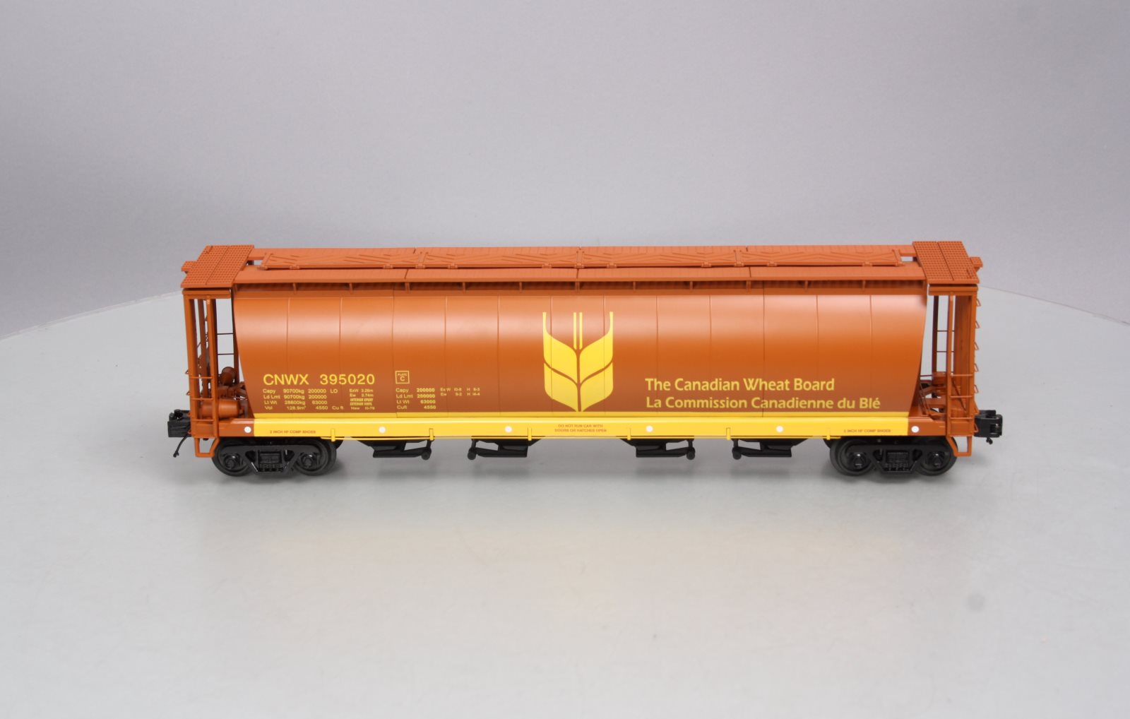 MTH 20-97707 O Gauge Canadian Wheat 100-Ton Hopper #395020 LN/Box