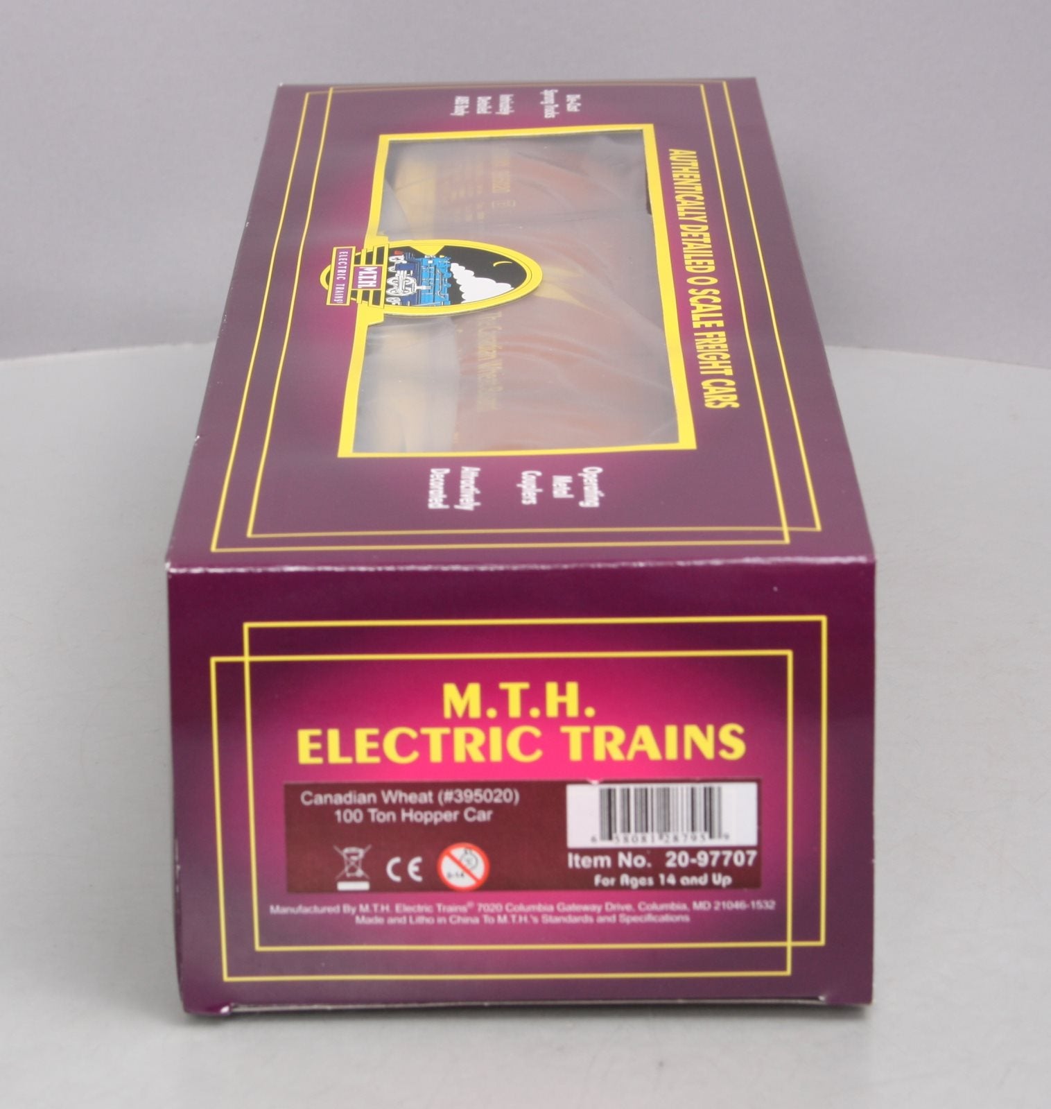 MTH 20-97707 O Gauge Canadian Wheat 100-Ton Hopper #395020 LN/Box