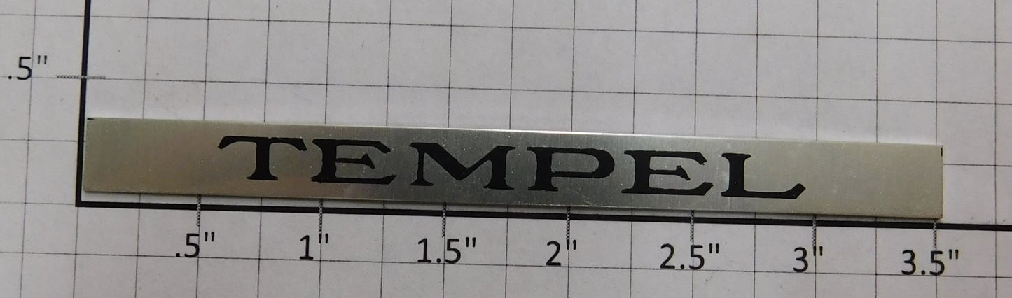 Lionel 422-2 Nickel Tempel Nameplate - Self Adhesive