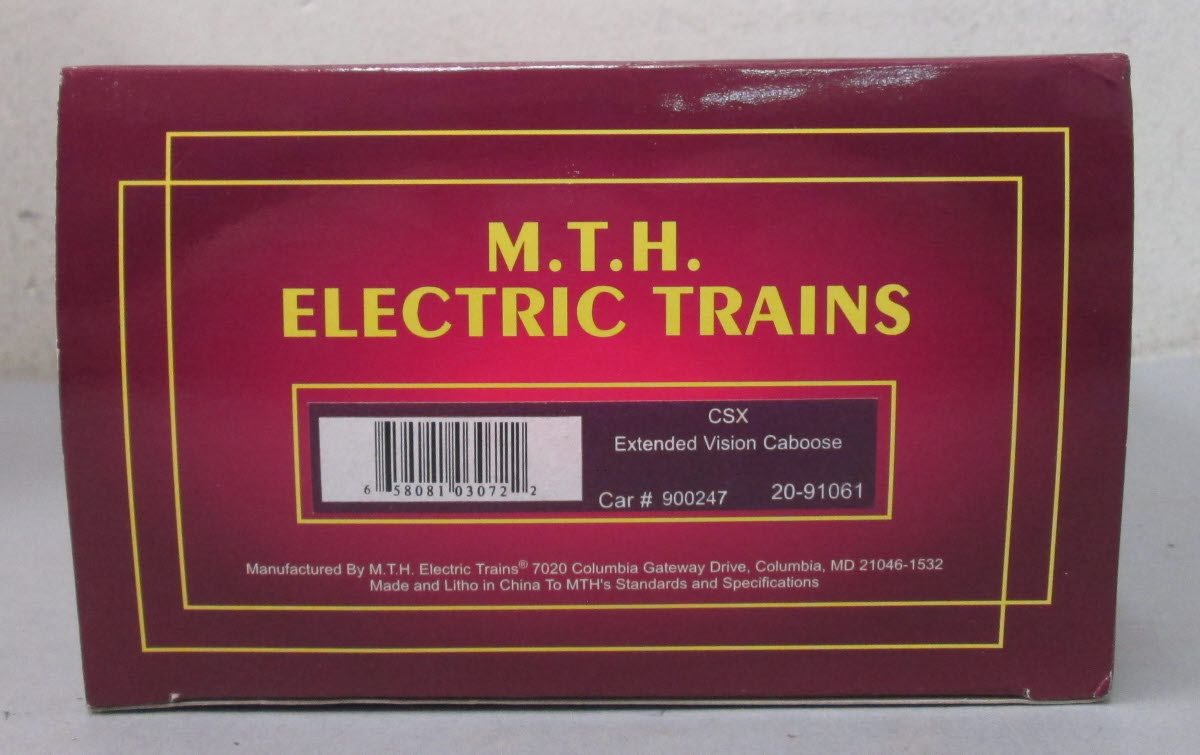 MTH 20-91061 CSX Extended Vision Illuminated Caboose #900247 EX/Box