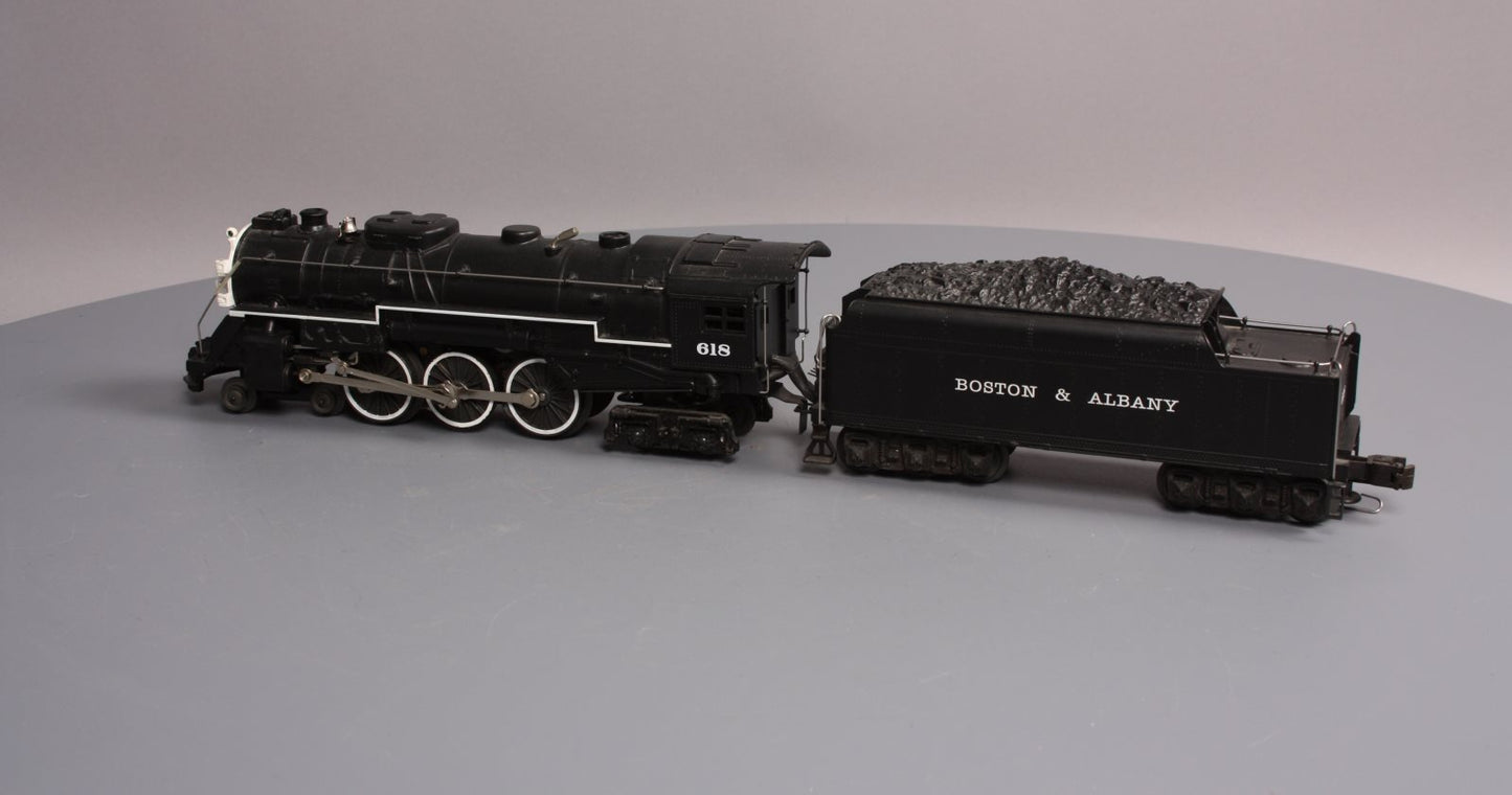 Lionel 6-18042 O Gauge B&A Hudson 4-6-4 Steam Locomotive & Tender #618 w/RS II LN/Box