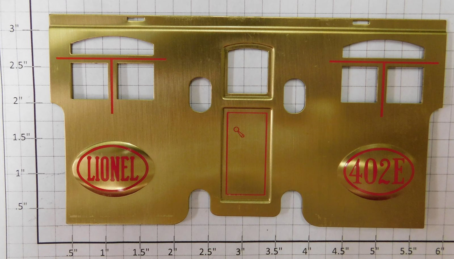 Lionel 402E-2 #402E Red Lining Brass Side Insert Plate