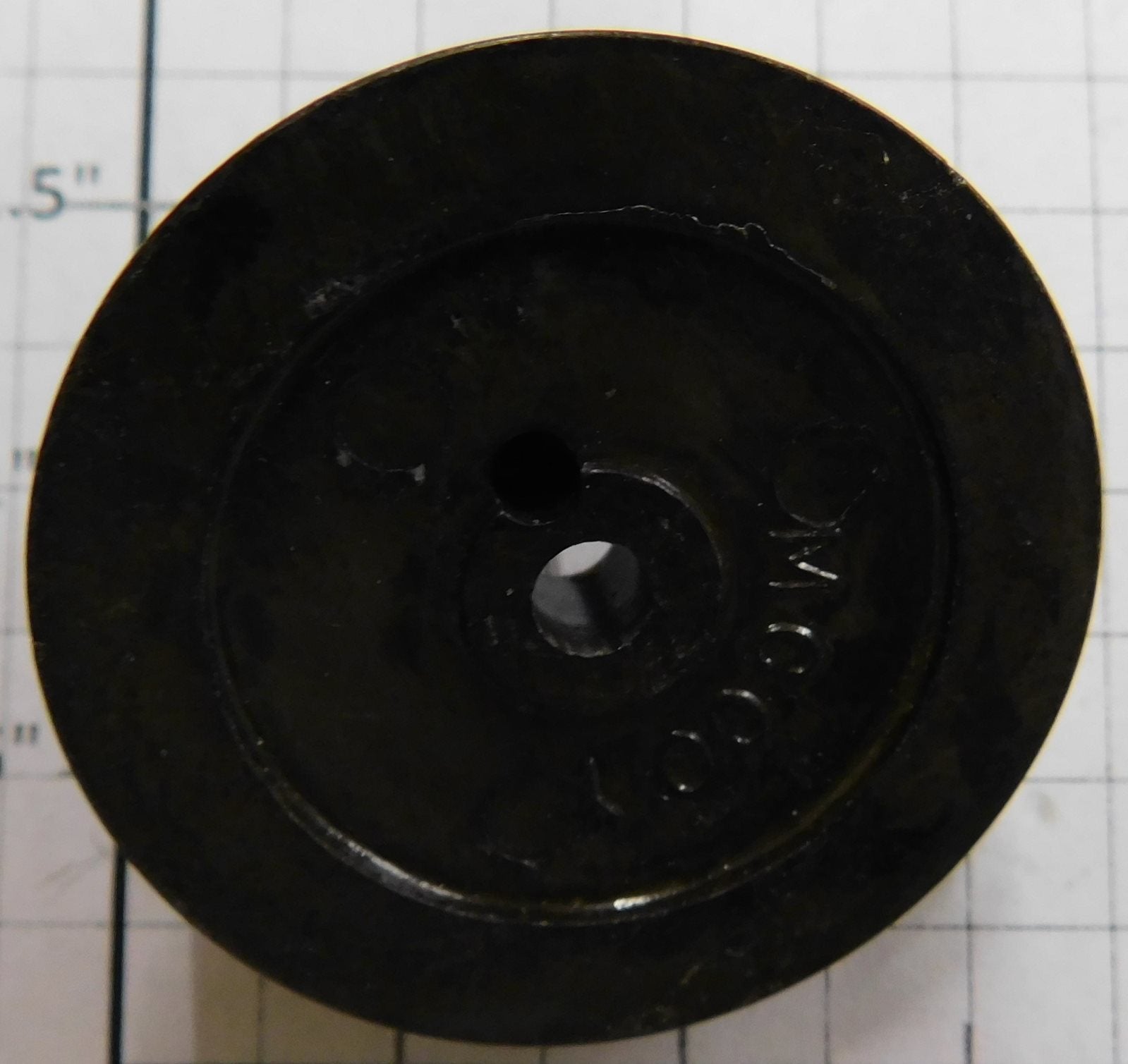 McCoy 263E-41 Plain Black Wheel with Silver Rim and Hub Stud
