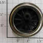 McCoy 263E-41 Plain Black Wheel with Silver Rim and Hub Stud