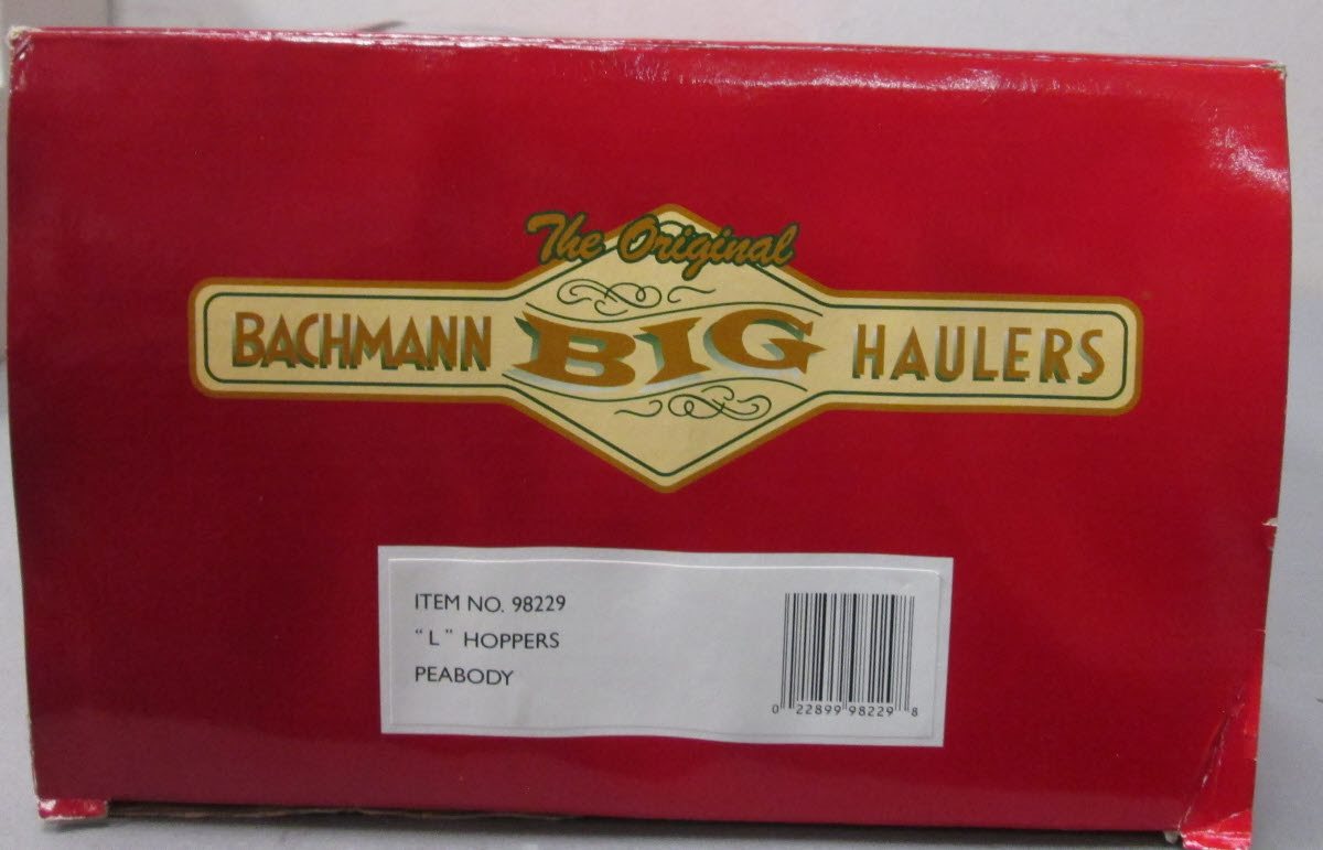 Bachmann 98229 G Scale Peabody 3-Bay Hopper w/ Coal Load (Metal Wheels) EX/Box