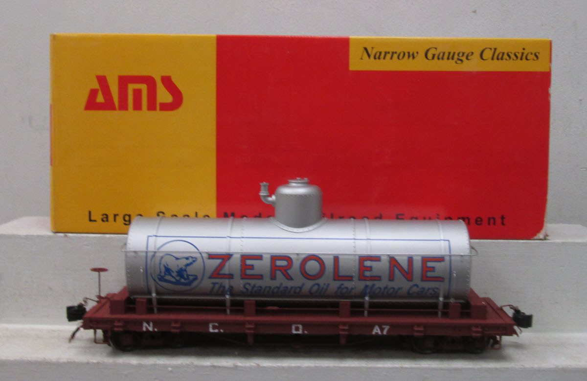 AMS AM208-01 1:20.3 Scale (Narrow Gauge) N.C.O.Zerolene Tank Car #A7 - Metal Wh LN/Box
