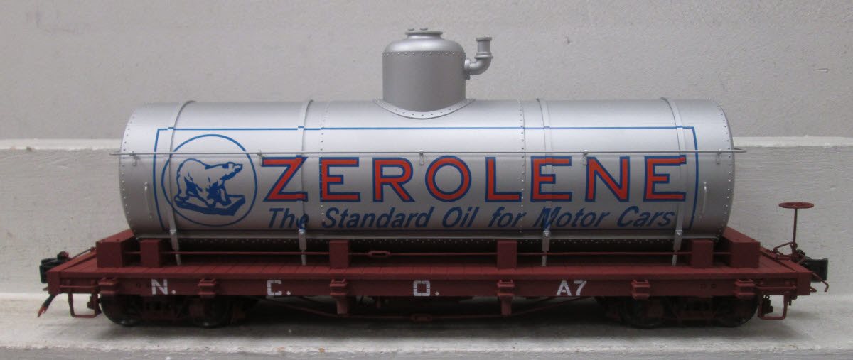 AMS AM208-01 1:20.3 Scale (Narrow Gauge) N.C.O.Zerolene Tank Car #A7 - Metal Wh LN/Box