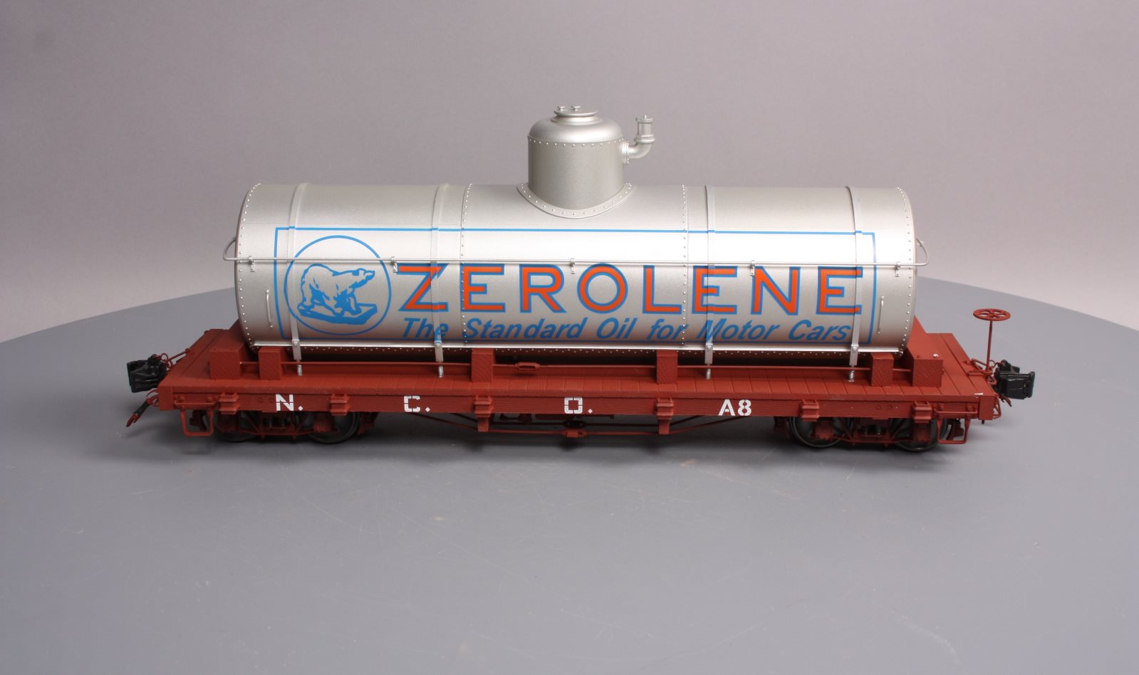 AMS AM208-01 1:20.3 Scale (NG) N.C.O. Zerolene Tank Car #A8 - Metal Wheels LN/Box