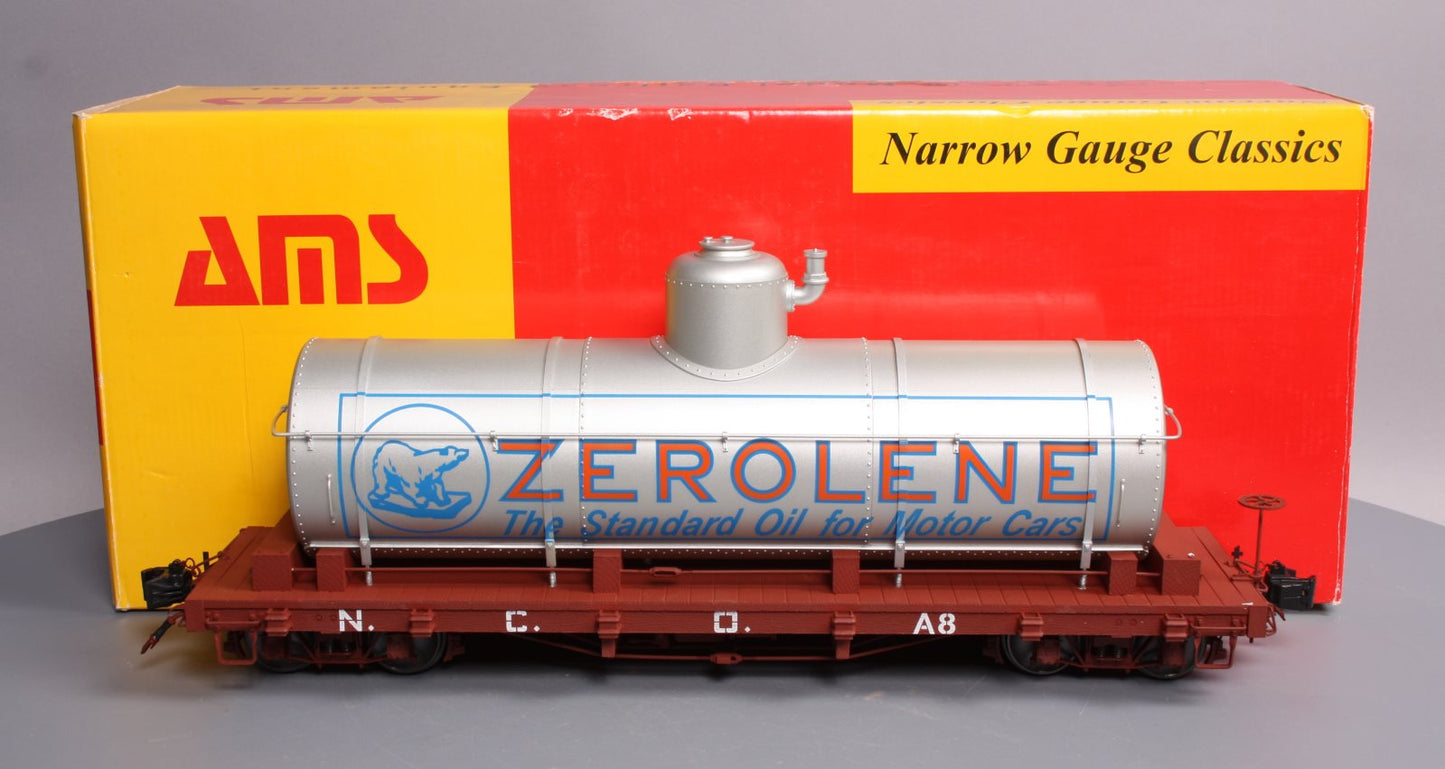 AMS AM208-01 1:20.3 Scale (NG) N.C.O. Zerolene Tank Car #A8 - Metal Wheels LN/Box