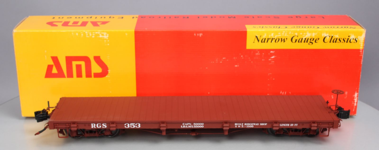 AMS AM31-360 1:20.3 Scale RGS Narrow Gauge Flat Cars #353 LN/Box