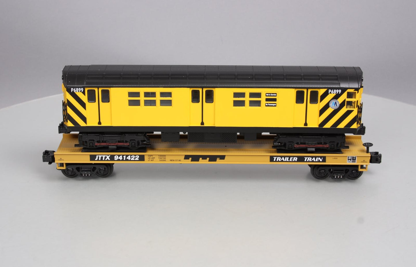 MTH 20-98365 O Gauge MTA Flatcar #941422 with R-17 Subway Car LN/Box