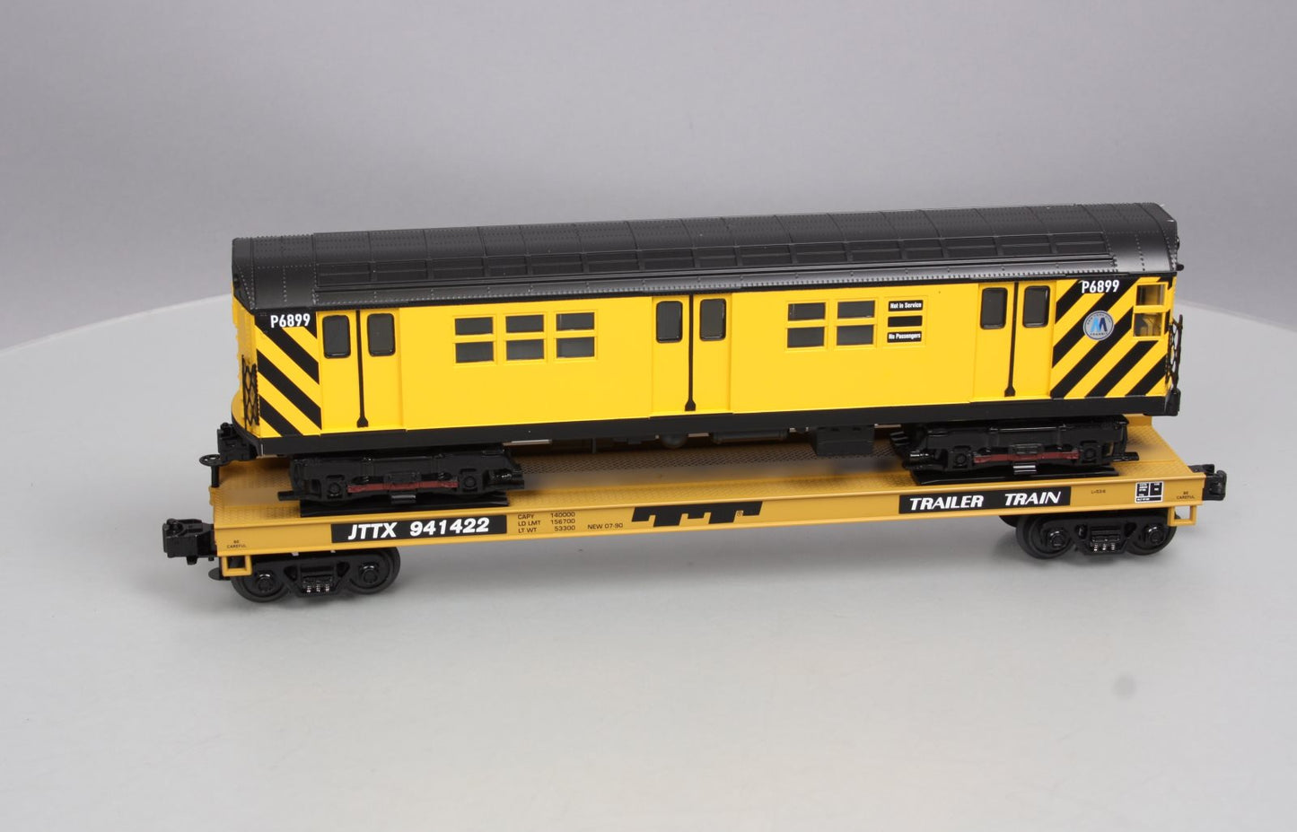 MTH 20-98365 O Gauge MTA Flatcar #941422 with R-17 Subway Car LN/Box