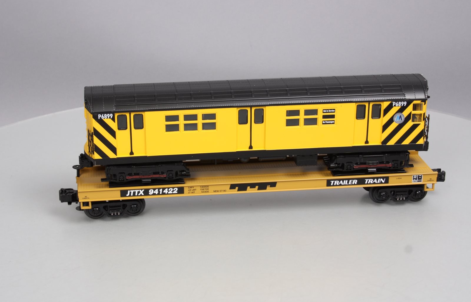 MTH 20-98365 O Gauge MTA Flatcar #941422 with R-17 Subway Car LN/Box