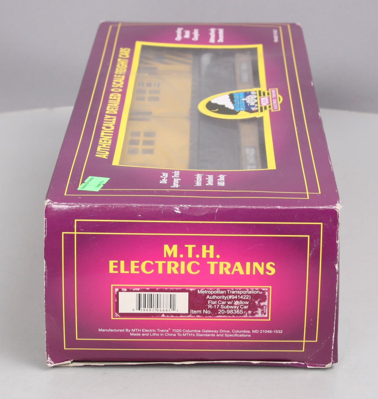 MTH 20-98365 O Gauge MTA Flatcar #941422 with R-17 Subway Car LN/Box