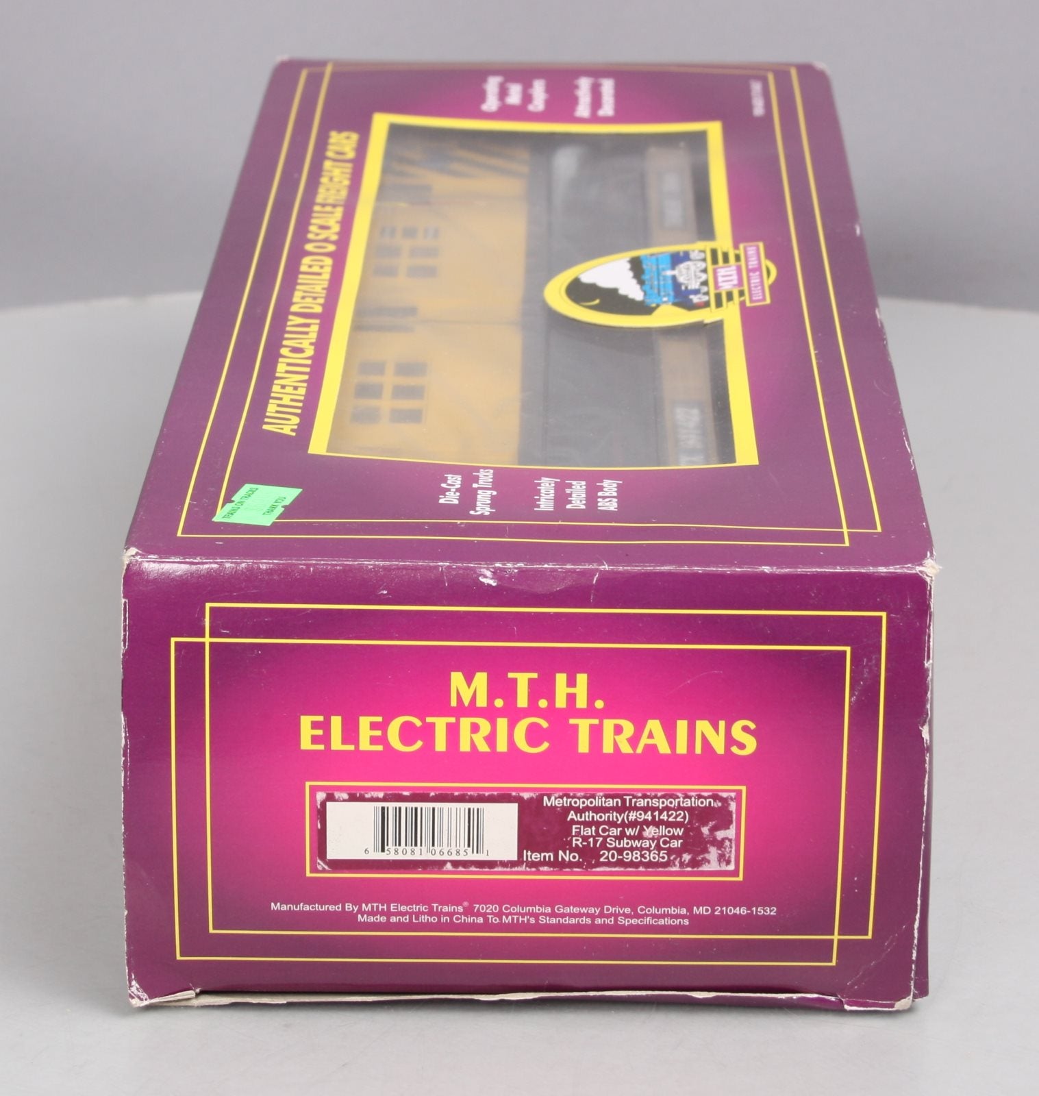 MTH 20-98365 O Gauge MTA Flatcar #941422 with R-17 Subway Car LN/Box