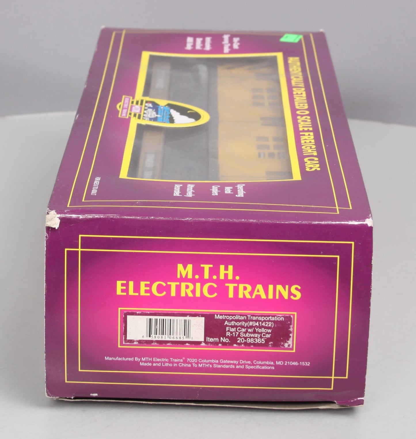 MTH 20-98365 O Gauge MTA Flatcar #941422 with R-17 Subway Car LN/Box