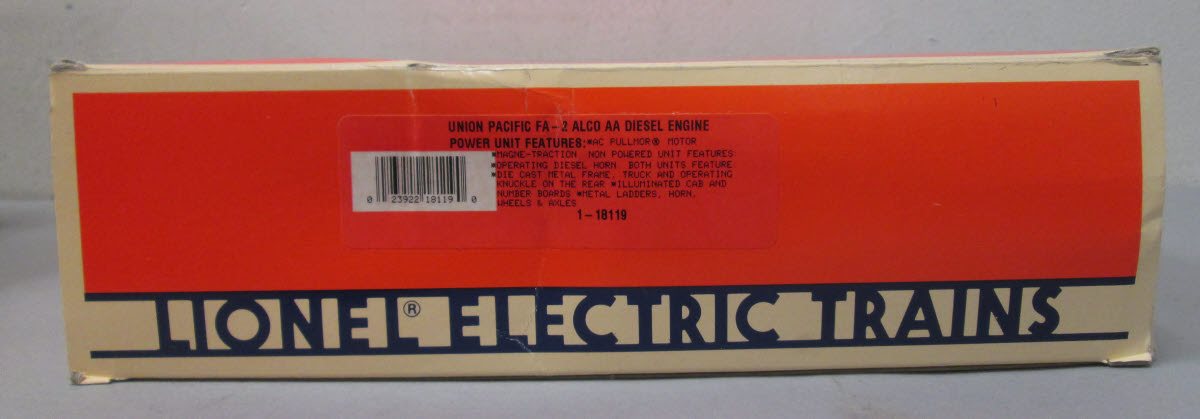 Lionel 6-18119 O Gauge Union Pacific FA-2 Alco AA Diesel Engine Set #8119/8120 LN/Box