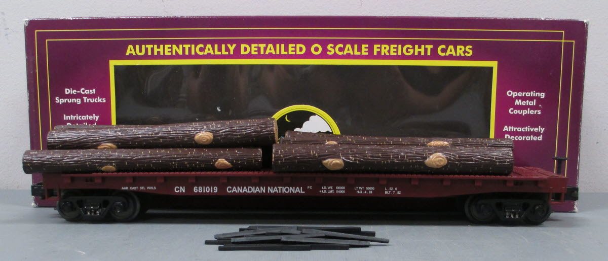 MTH 20-90029C O Canadian National Flatcar w/ Logs #681019 LN/Box