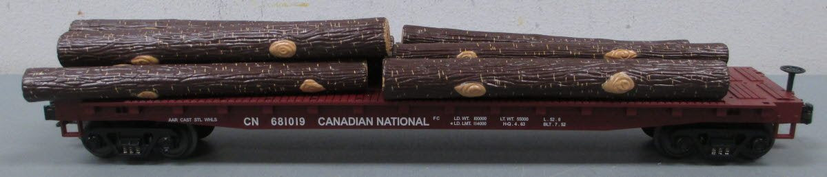MTH 20-90029C O Canadian National Flatcar w/ Logs #681019 LN/Box