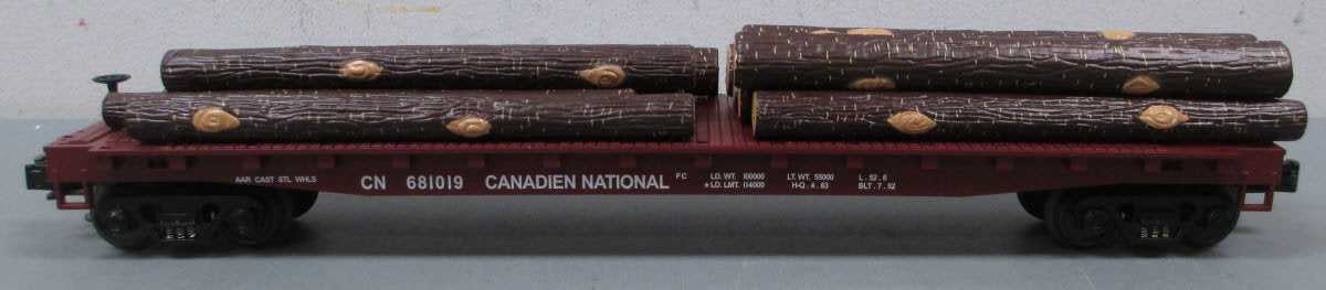 MTH 20-90029C O Canadian National Flatcar w/ Logs #681019 LN/Box